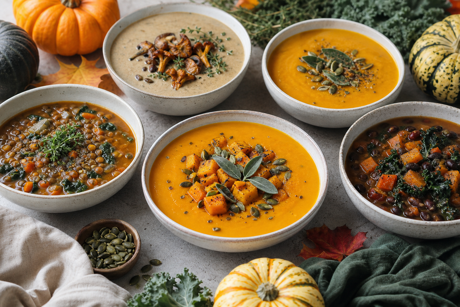 What are some seasonal vegan soup options for fall in 2026?