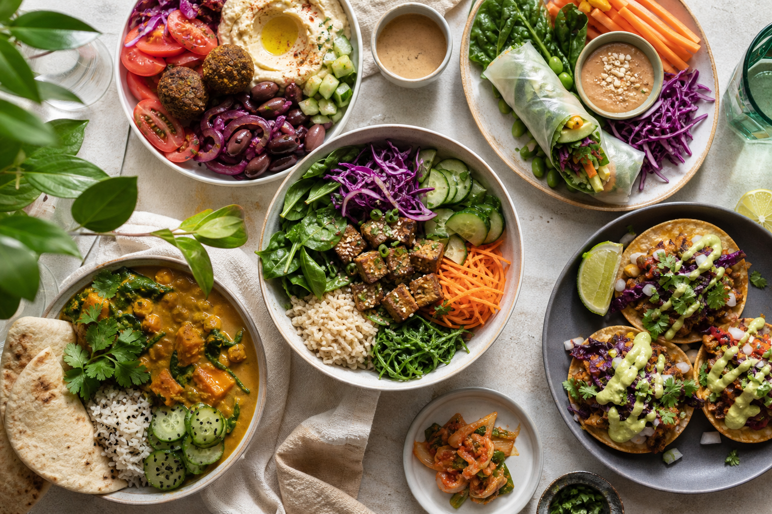 What are some vegan lunch ideas inspired by world cuisines in 2025?