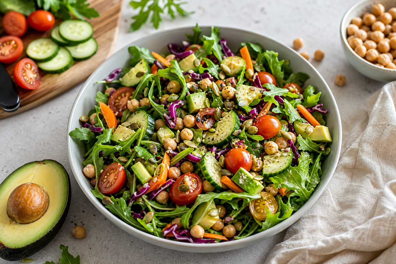 What are some vegan salad recipes that can be made in under 15 minutes in 2026?