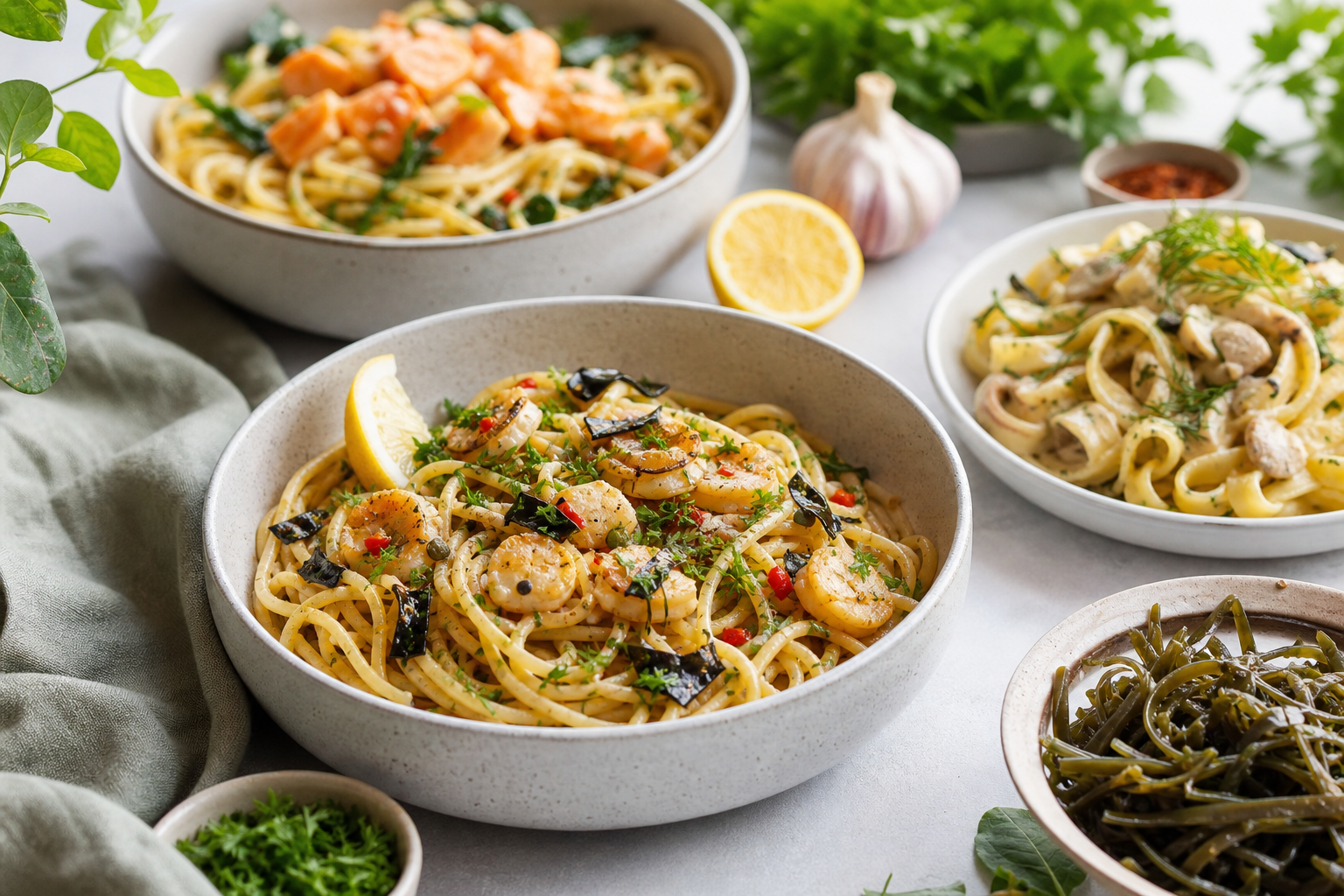 What are some vegan seafood-inspired pasta recipes for 2026?