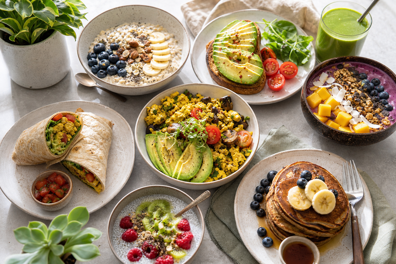 What are ten vegan breakfast recipes that are under 30 minutes in 2025?