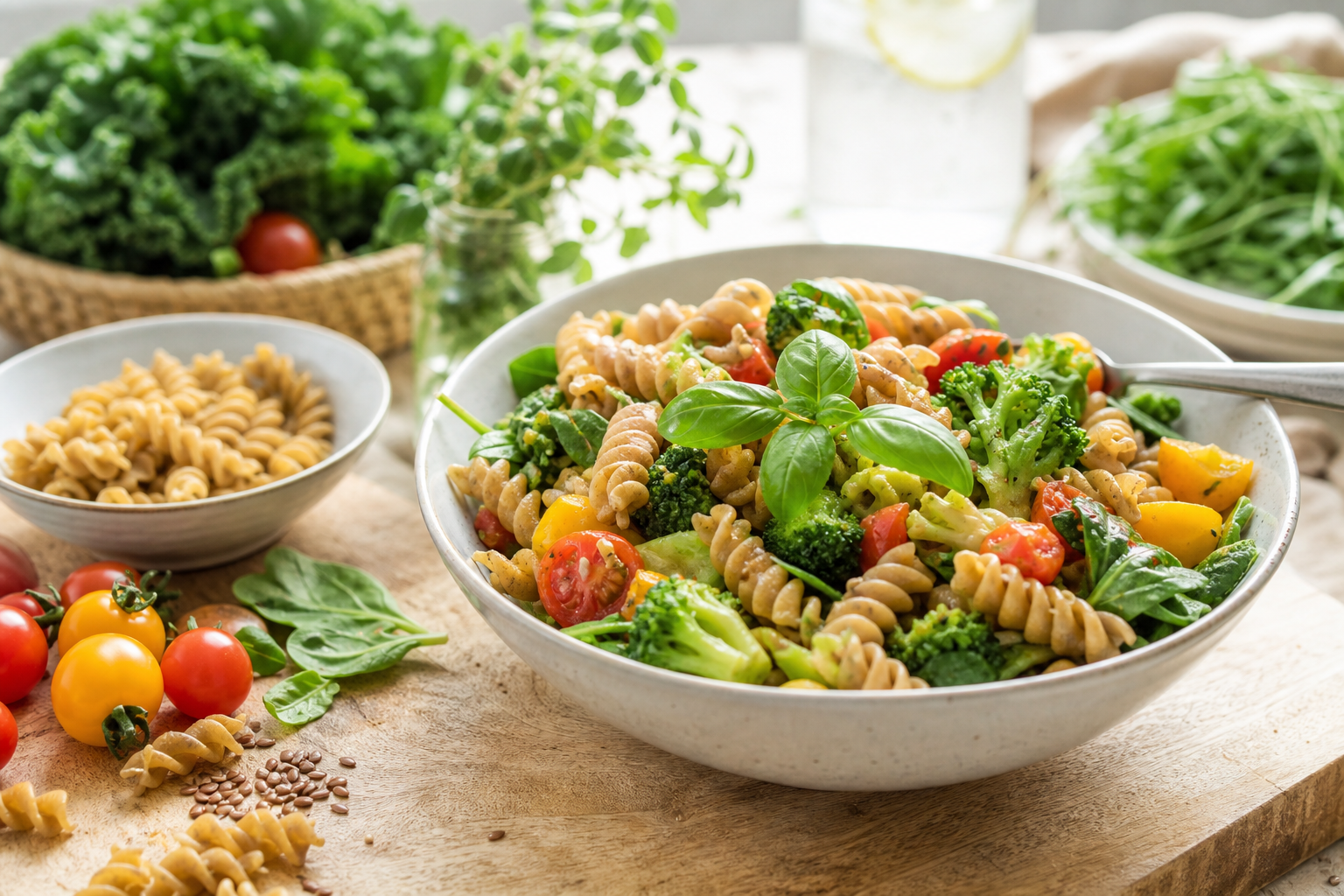 What are the benefits of using whole grain pasta in vegan recipes in 2026?
