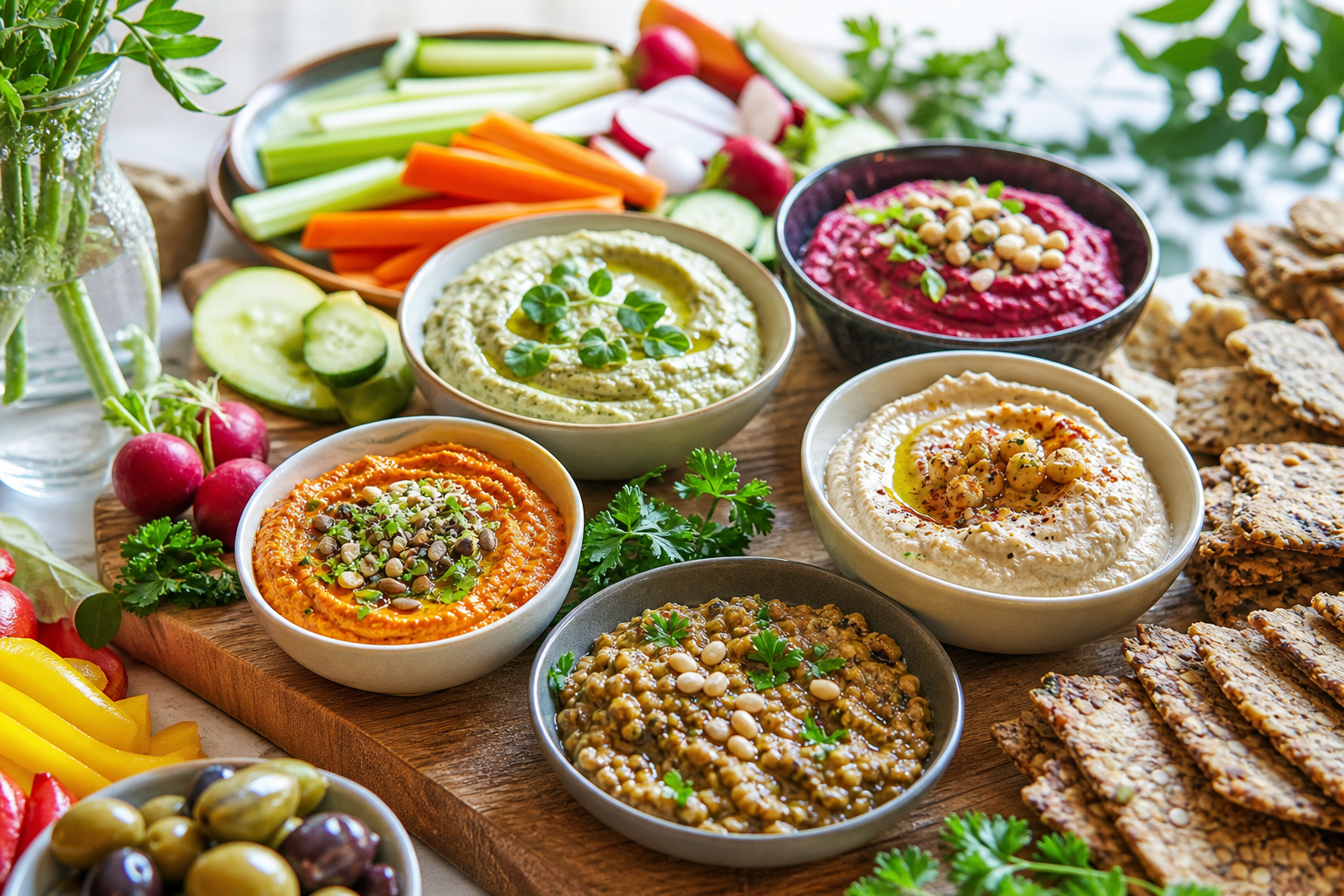 What are the best easy vegan dips and spreads for parties in 2025?