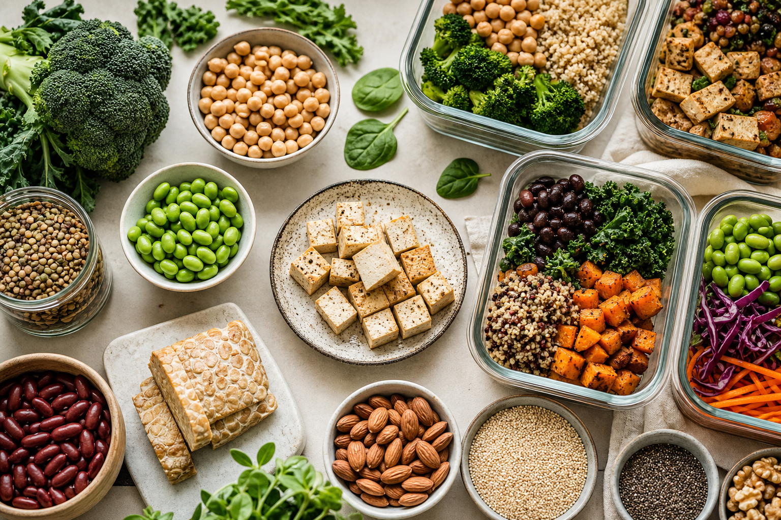 What are the top plant-based protein sources for vegan meal prep in 2025?