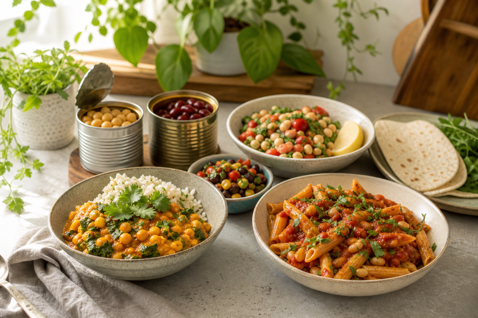 What budget-friendly vegan recipes can I make with canned ingredients in 2025?