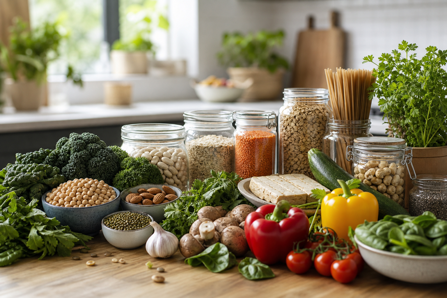What ingredients should I stock for easy vegan dinners in 2025?