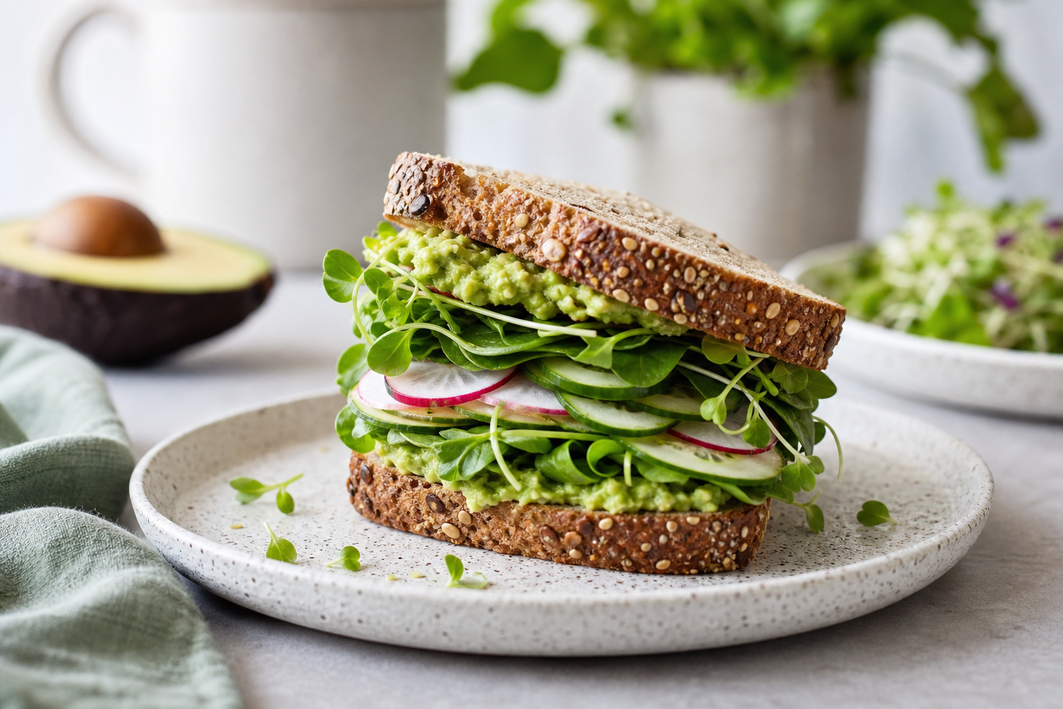 What is a simple recipe for a vegan avocado toast sandwich in 2026?
